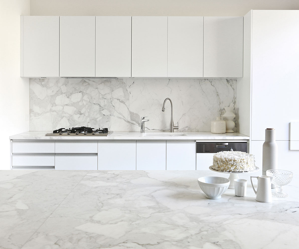 Marble benchtops in Calacatta 30mm by contestant