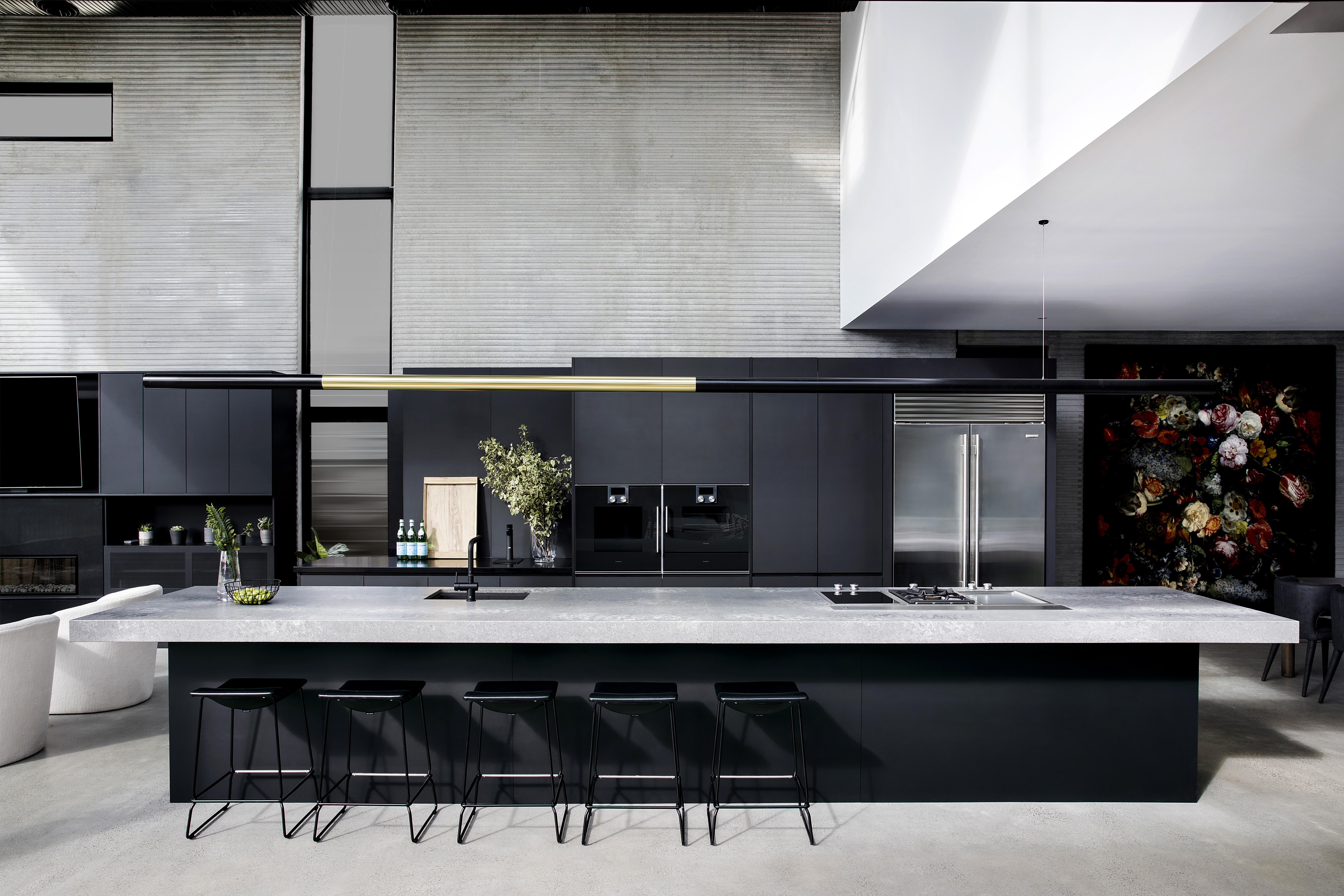 Guy Sebastian's kitchen design with benchtop for days