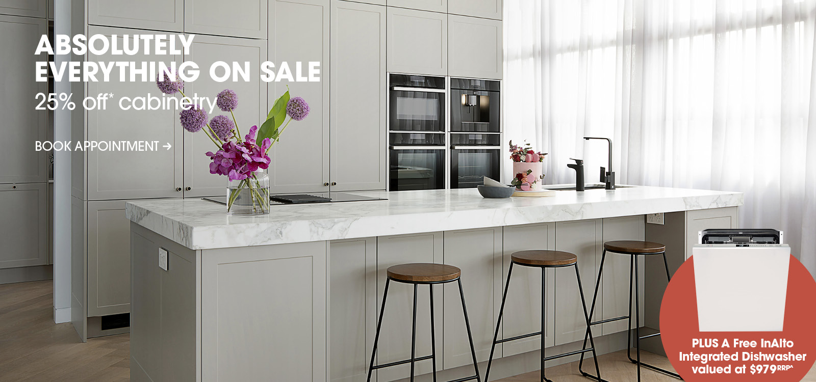 Freedom Kitchens - Absolutely Everything on Sale offer + Receive a Free Dishwasher
