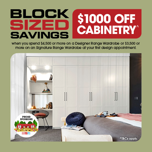 Block Sized Savings $1000 Off Cabinetry