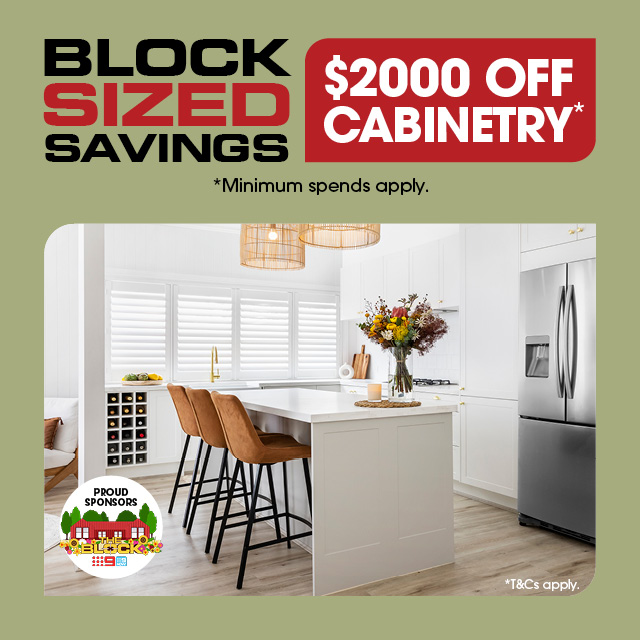 Block Sized Savings $2000 Off Cabinetry
