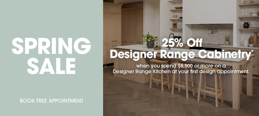 Spring Sale 25% Off Designer Range Cabinetry