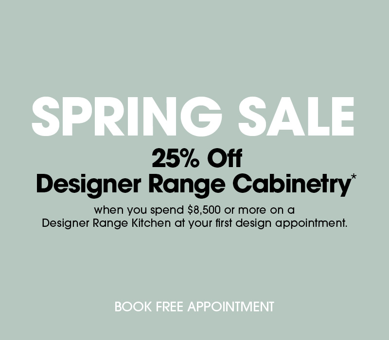 Spring Sale 25% Off Designer Range Cabinetry
