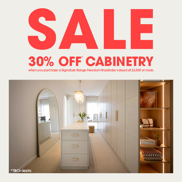 Sale 30% off cabinetry