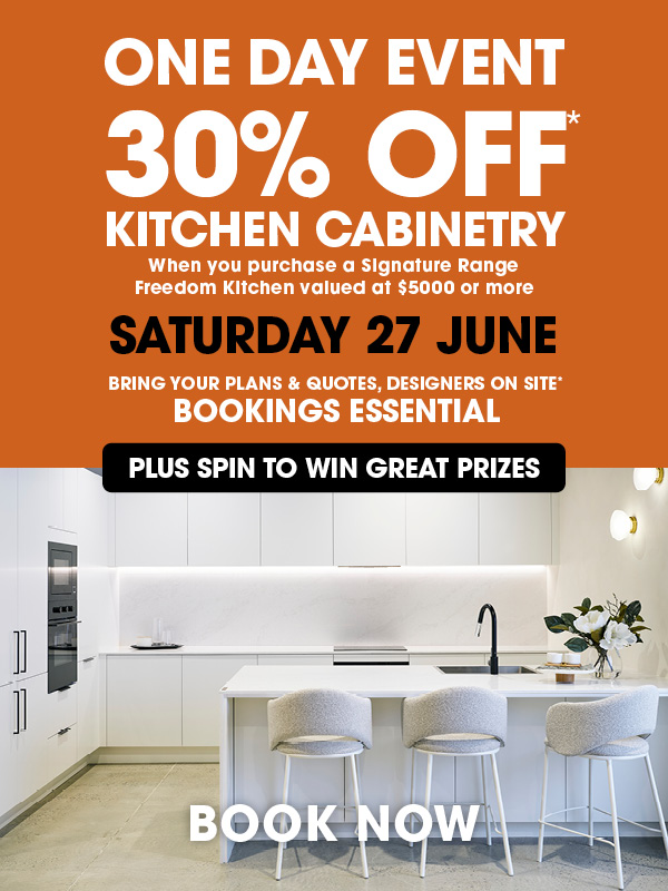 1ds-web-bnr-jun26-fk-mob ONE DAY EVENT - 30% OFF* KITCHEN CABINETRY