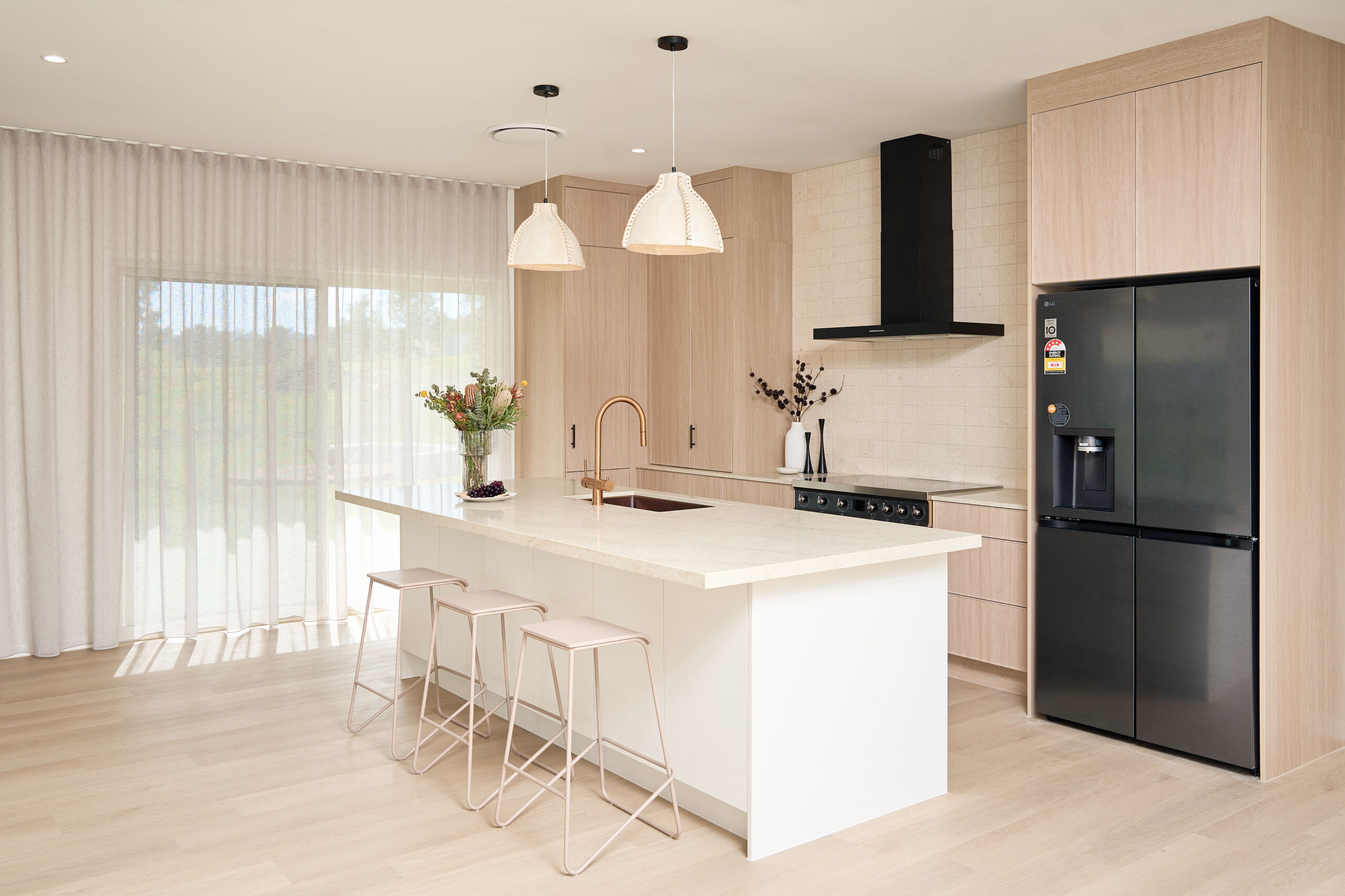 Brisbane Photographer White and timber kitchen with island bench